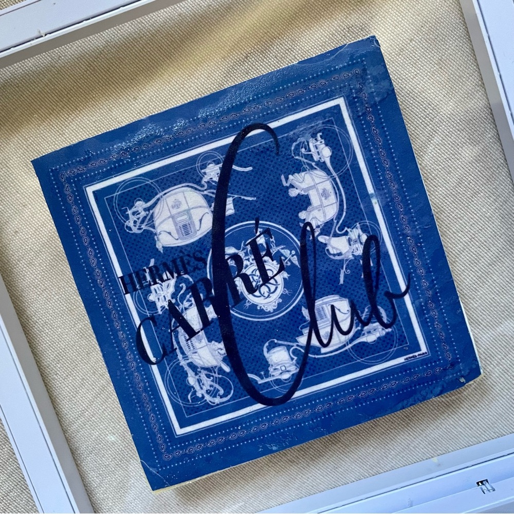 🧡 HERMES Carre Club Event Scarf Print Cookie / Cup Holder Sleeve / Bottle Rare